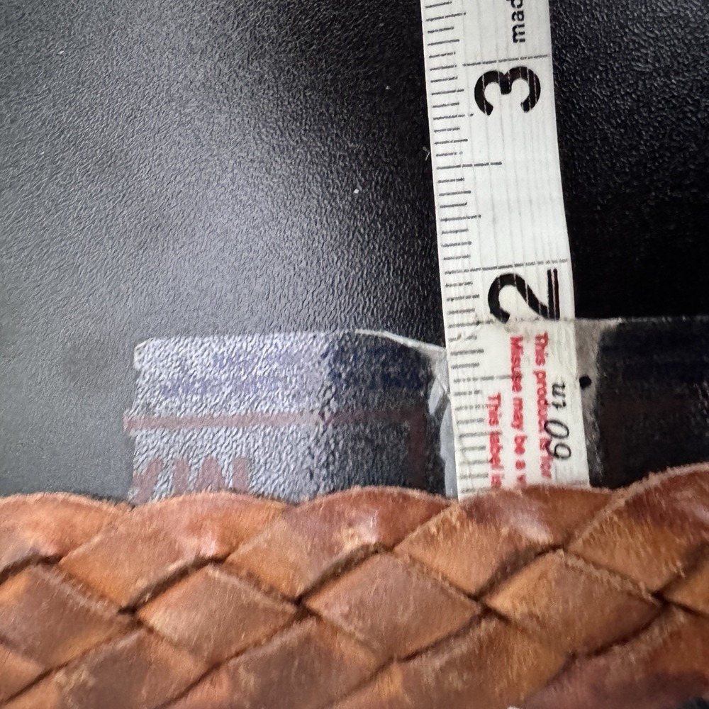 Vintage Eddie Bauer AEO Braided Genuine Leather Belt Sz 38 Brown Tan Unisex - Picture 12 of 14